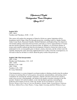 Department of English Undergraduate Course Descriptions Spring