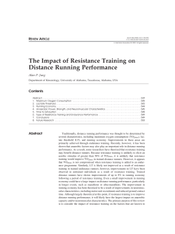The Impact of Resistance Training on Distance Running Performance