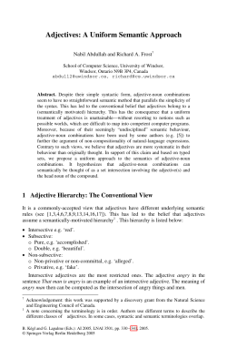 Adjectives: A Uniform Semantic Approach