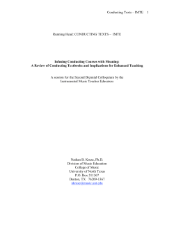 A Review of Conducting Textbooks and Implications for