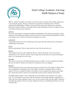 Sixth College Academic Advising SQ4R Method of Study
