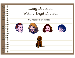 Long Division With 2 Digit Divisor
