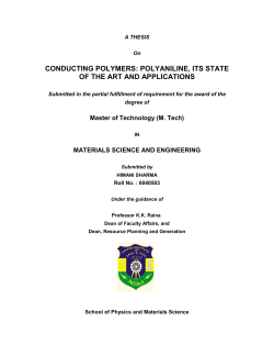 conducting polymers: polyaniline, its state of the art and applications