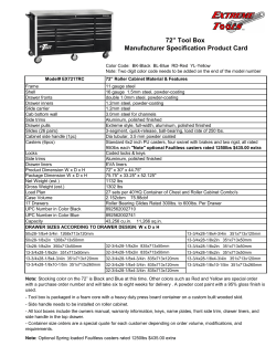 72” Tool Box Manufacturer Specification Product Card