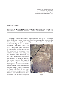 Rock Art West of Dakhla: &ldquo;Water Mountain&rdquo; Symbols