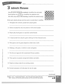 Adverb Phrases worksheet