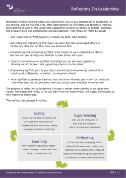 SSSC - Reflecting On Leadership