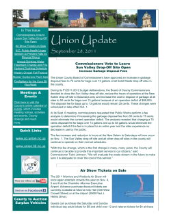 September 28 Union Update