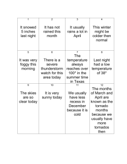 It snowed 5 inches last night It has not rained this month It usually