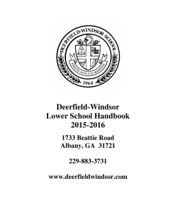 Deerfield-Windsor Lower School Handbook 2015-2016