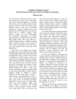 Knights in Shining Armor? The Portrayal of Arms and Armor in