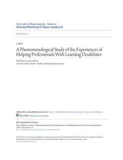 A Phenomenological Study of the Experiences of Helping