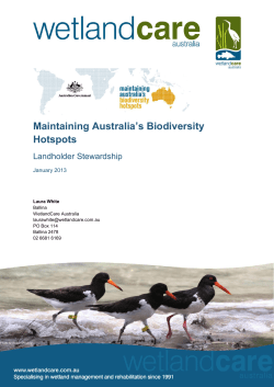 Maintaining Australia`s Biodiversity Hotspots