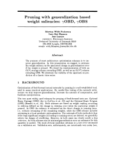 Pruning with generalization based weight saliencies: &lambda;OBD, &lambda;OBS