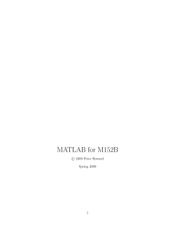 MATLAB for M152B