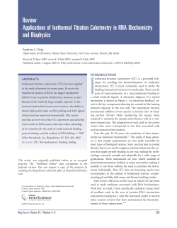 Applications of isothermal titration calorimetry in RNA biochemistry