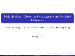 Multiple Goods, Consumer Heterogeneity and Revealed