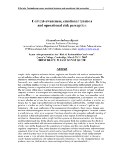 Context-awareness, emotional tensions and