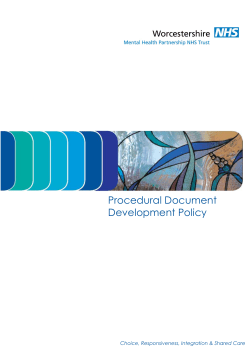 Procedural Document Development Policy