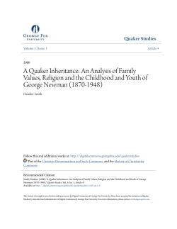 A Quaker Inheritance: An Analysis of Family Values, Religion and