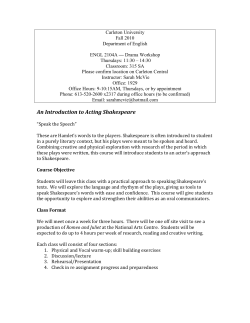 An Introduction to Acting Shakespeare