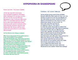Hypophora in Shakespeare