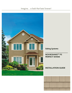 NOVIKSHAKETM PS PERFECT SHAKE Siding Systems