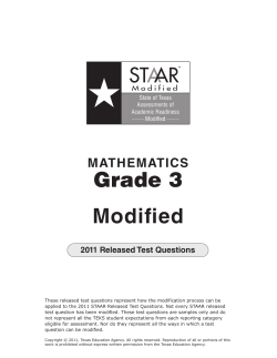 MATHEMATICS Grade 3 Modified 2011 Released Test Questions