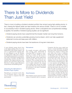 There is More to Dividends Than Just Yield