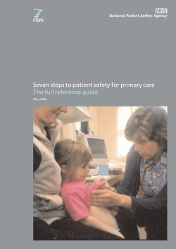 Seven steps to patient safety for primary care - NRLS