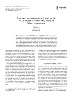 Examining the Assumptions Underlying the NCLB Federal