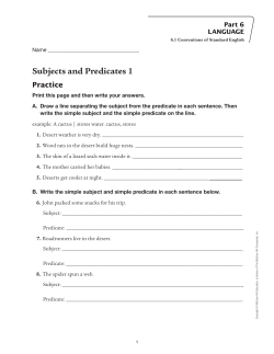 Subjects and Predicates 1 - Macmillan/McGraw-Hill