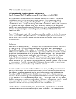 FPRF Combustible Dust Symposium NFPA Combustible Dust