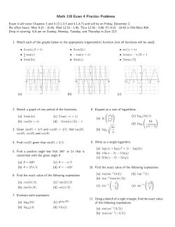 Exam IV - Mercyhurst Math Department