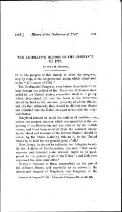 THE LEGISLATIVE HISTORY OF THE ORDINANCE OF 1787.