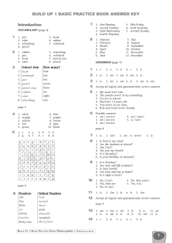 Introduction BUILD UP 1 BASIC PRACTICE BOOK ANSWER KEY