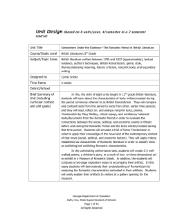 Unit Design (based on 8 units/year, 4/semester in a 2 semester