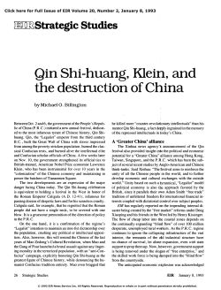 Qin Shi-huang, Klein, and the Destruction of China