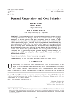 Demand Uncertainty and Cost Behavior