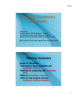 Teaching Vocabulary Effectively