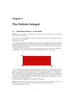 Introduction to integral calculus - School of Mathematics, Statistics