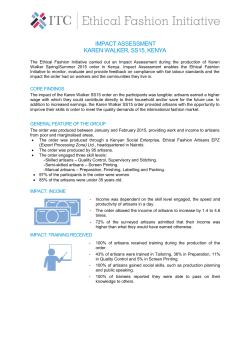 Karen Walker Spring/Summer 2015 Impact Assessment Report