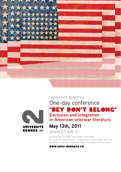 Dey don`t belong - Universit&eacute; Rennes 2