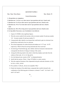 QUESTION PAPER-1 Max. Time: Three Hours Max. Marks: 70