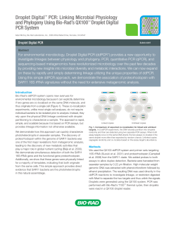 Droplet Digital&trade; PCR: Linking Microbial Physiology and - Bio-Rad