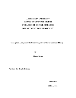 COLLEGE OF SOCIAL SCIENCES DEPARTMENT OF PHILOSOPHY