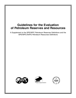 Guidelines for the Evaluation of Petroleum Reserves and Resources