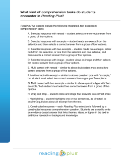 Reading Plus: Common Core and Beyond