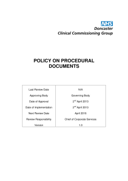 policy on procedural documents