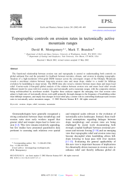 Topographic controls on erosion rates in